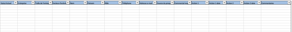 Suivi de la prospection dans un tableur classique