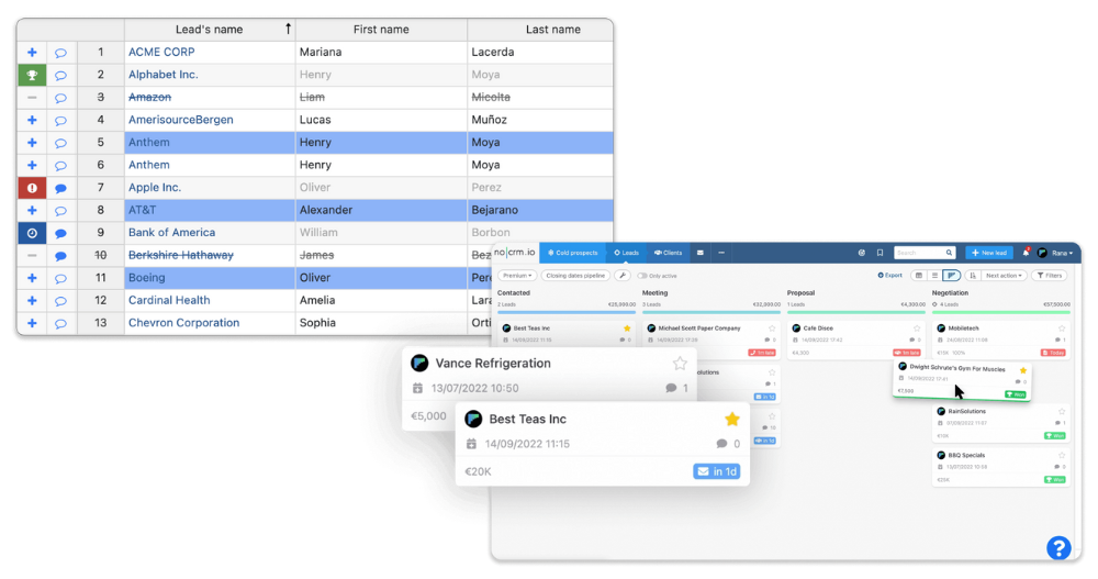 Fichier et de prospection et pipeline