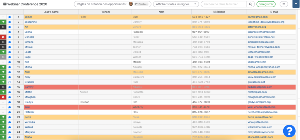 Fichier de prospection dans noCRM