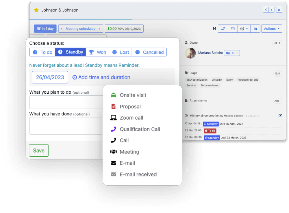 Automatische Erinnerungen in noCRM