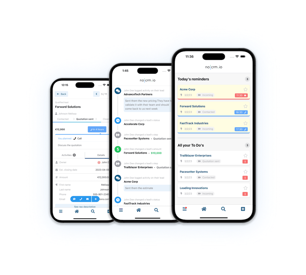 Vertriebsmanagement Software - noCRM mobile app