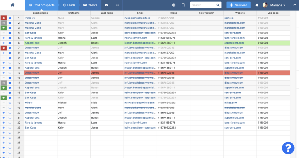 Liste de prospection noCRM