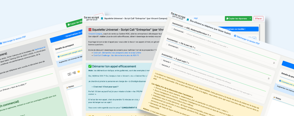 Les meilleurs scripts de vente créés par des coachs de vente